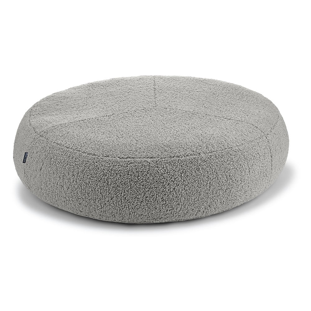 Pat gri pentru câini din material bouclé ø 90 cm Senso Pouffe Pebble M/L – MiaCara