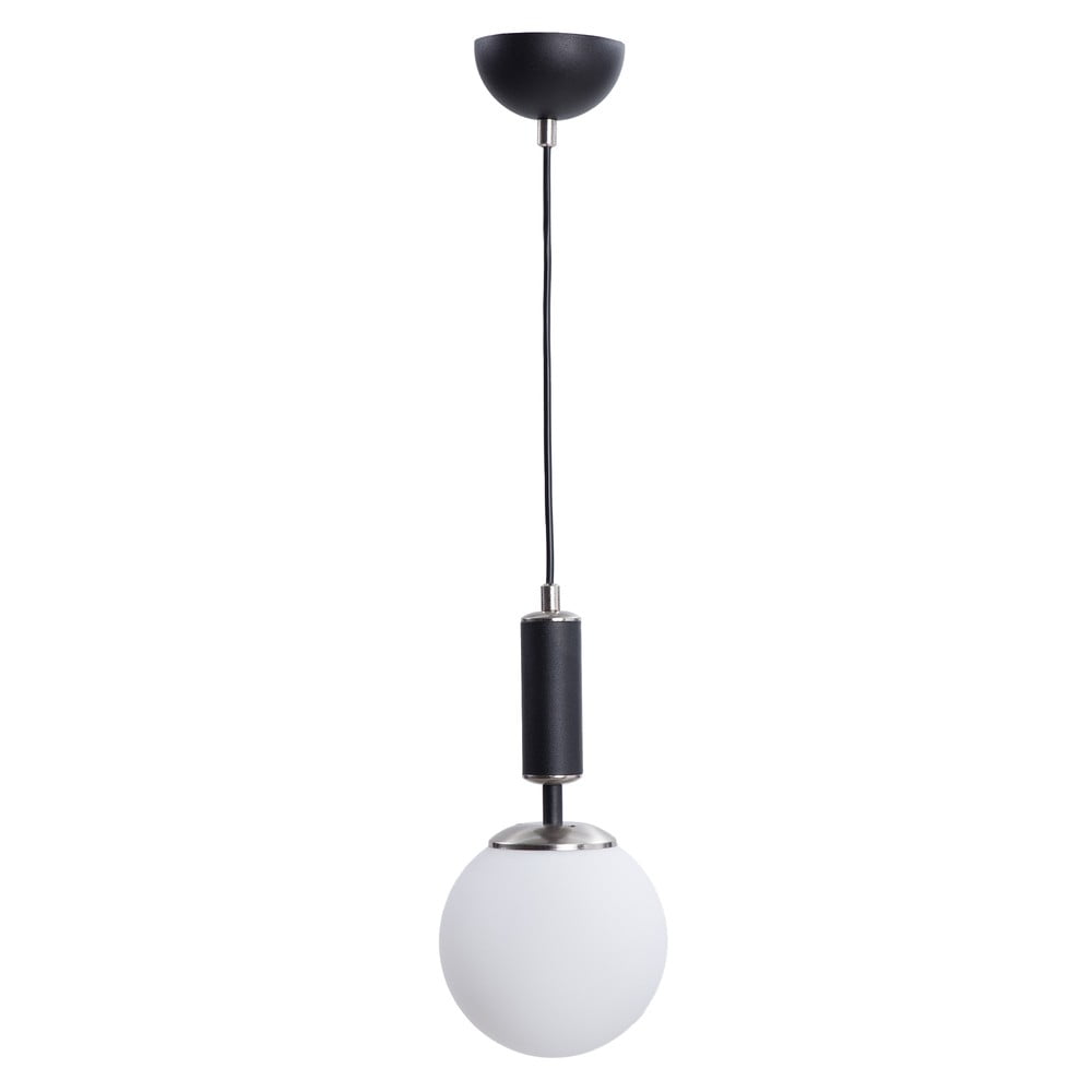 Lustră alb-negru cu abajur din sticlă ø 15 cm Hector – Squid Lighting