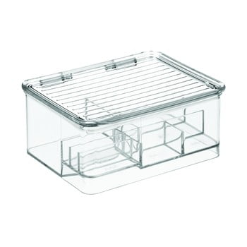 Organizator transparent compartimentat cu capac idesign linus, 17 x 14 cm