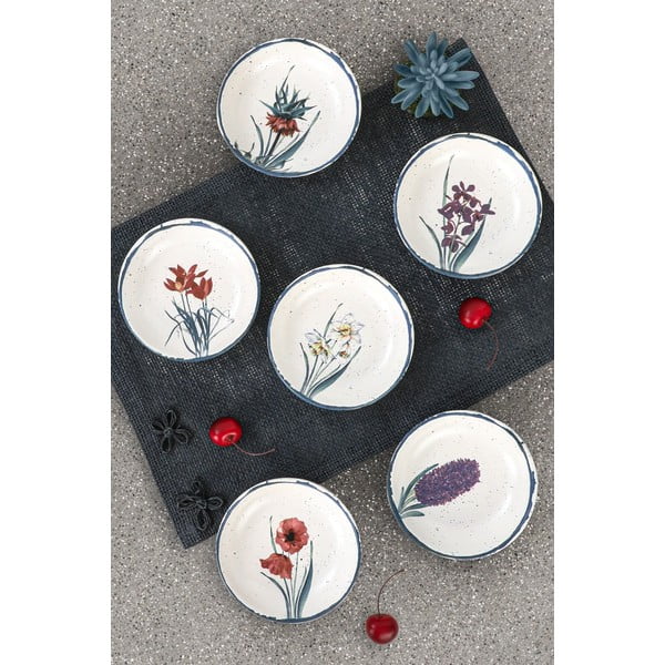 Set 6 farfurii de desert din ceramică My Ceramic Flower, ø 13 cm