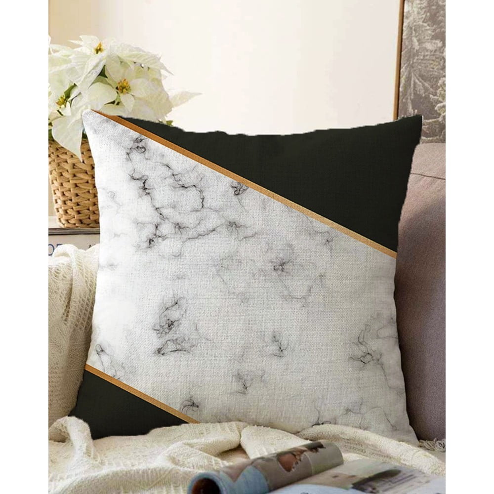 Față de pernă din amestec de bumbac Minimalist Cushion Covers Shadowy Marble, 55 x 55 cm bonami.ro imagine noua
