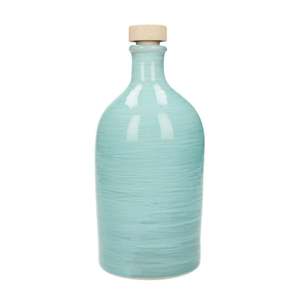 Sticlă din ceramică pentru ulei Brandani Maiolica, 500 ml, turcoaz