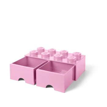 Cutie depozitare cu 2 sertare LEGO®, roz deschis bonami.ro