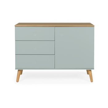 Dulap cu detalii în decor de stejar cu 1 ușă și 3 rafturi tenzo dot, înălțime 95 cm, verde