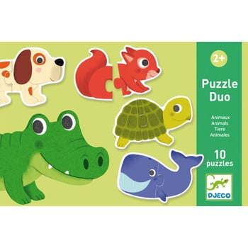 Puzzle pentru copii Djeco Duo Animals poza bonami.ro