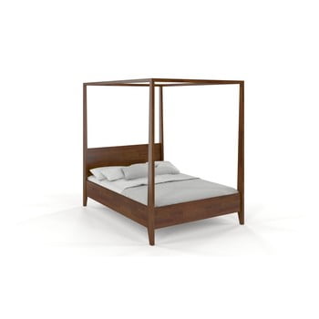 Pat dublu din lemn masiv de pin skandica canopy dark, 140 x 200 cm