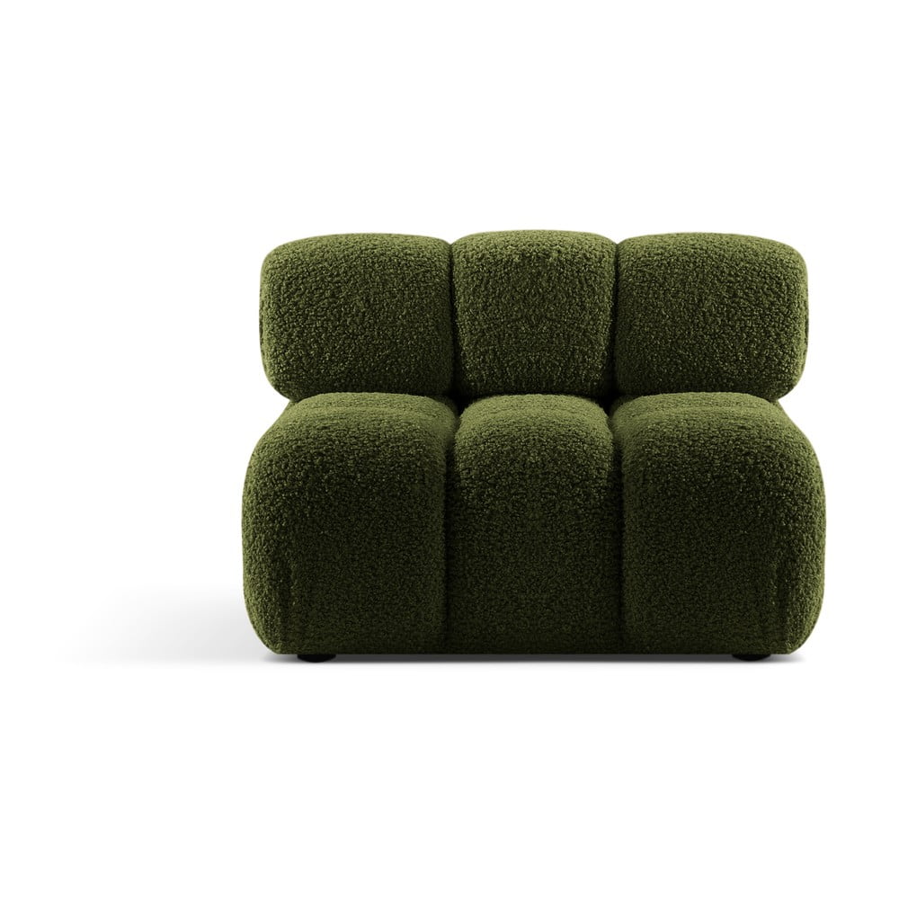 Modul pentru canapea modulară verde cu tapițerie din țesătură bouclé (de mijloc) Bellis – Micadoni Home