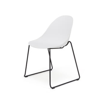Set 2 scaune dining cu picioare negre le bonom viva, alb