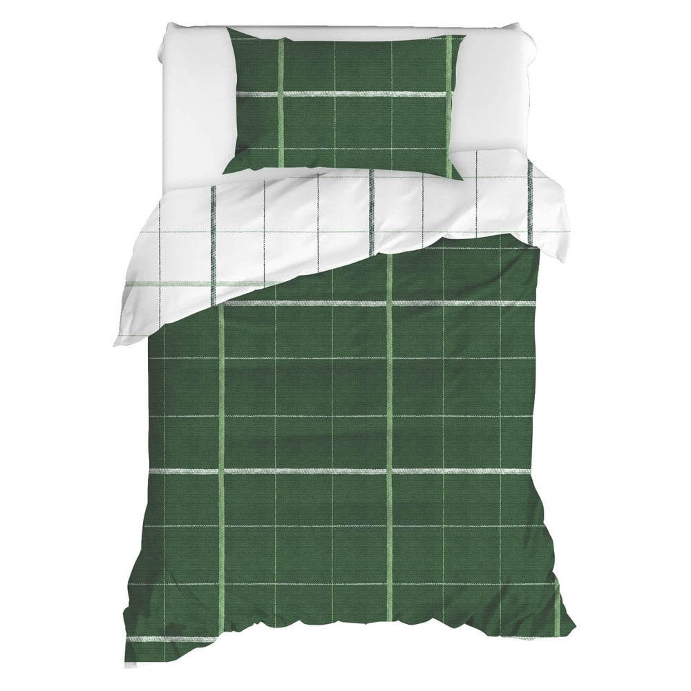 Lenjerie de pat din bumbac ranforce pentru pat de 1 persoană Mijolnir Maya Green, 140 x 200 cm bonami.ro imagine 2022
