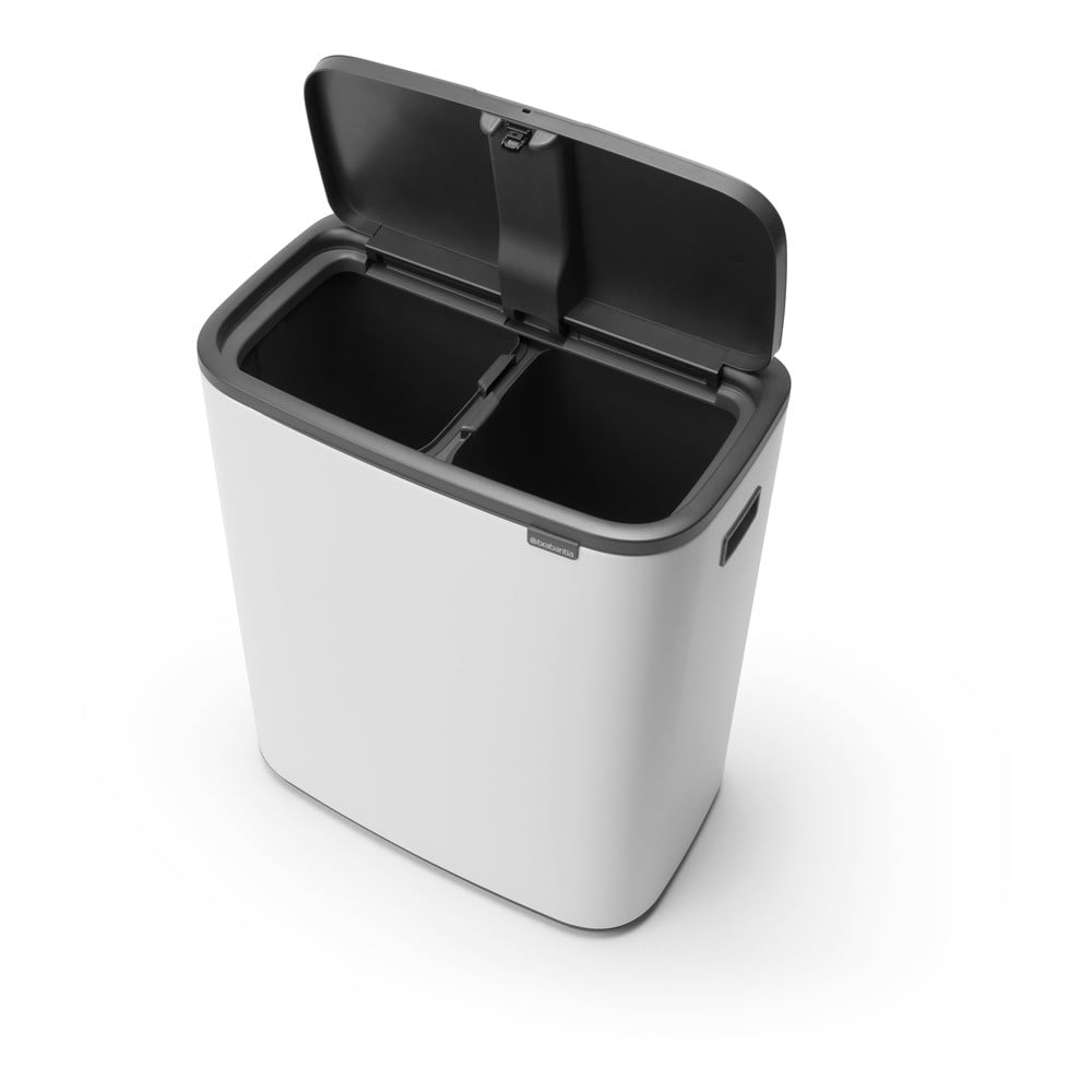 Coș de gunoi alb de reciclat/cu senzori de atingere din oțel 60 l Bo Touch Bin – Brabantia