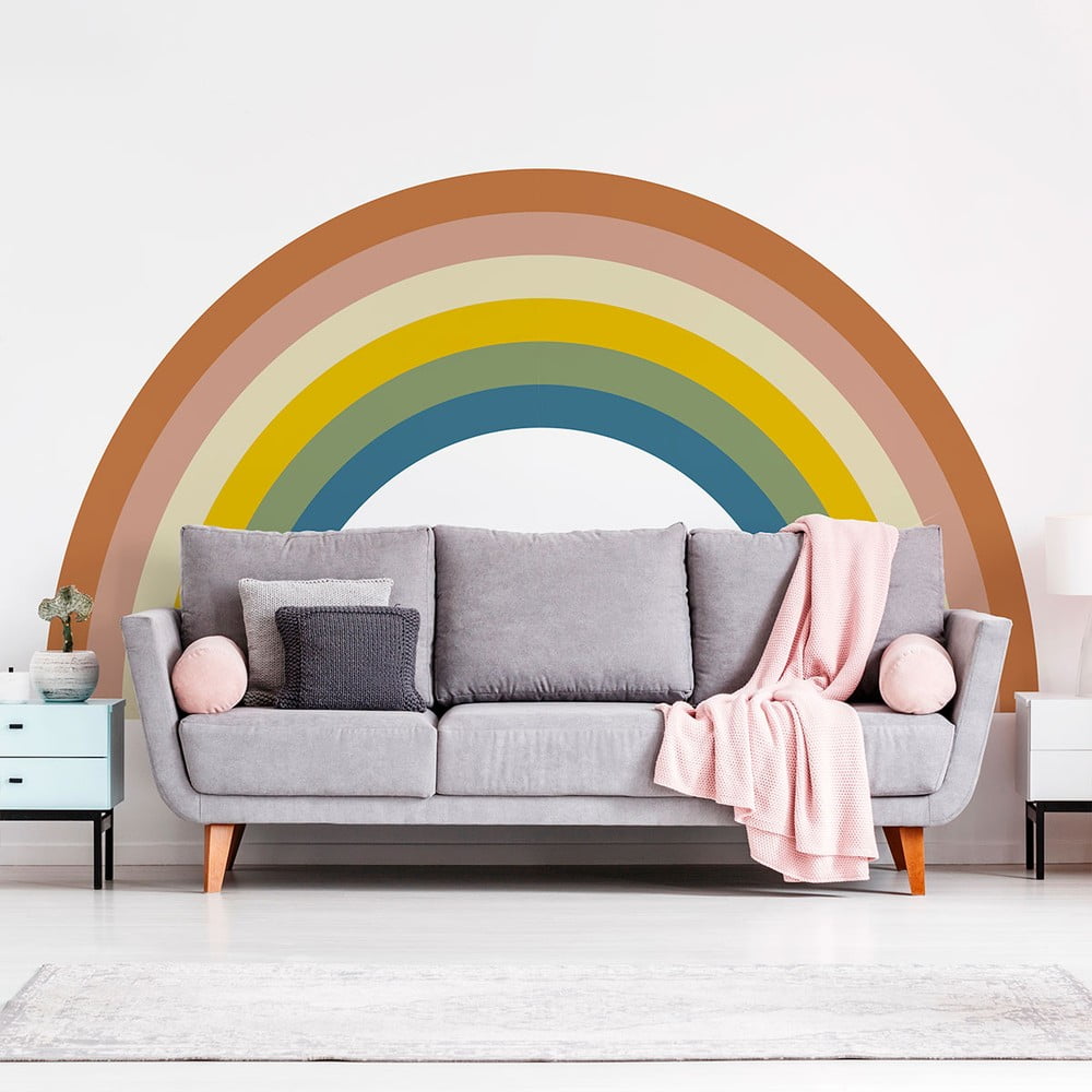 Poza Autocolant de perete pentru copii 150x90 cm Pastel Rainbow a€“ Ambiance