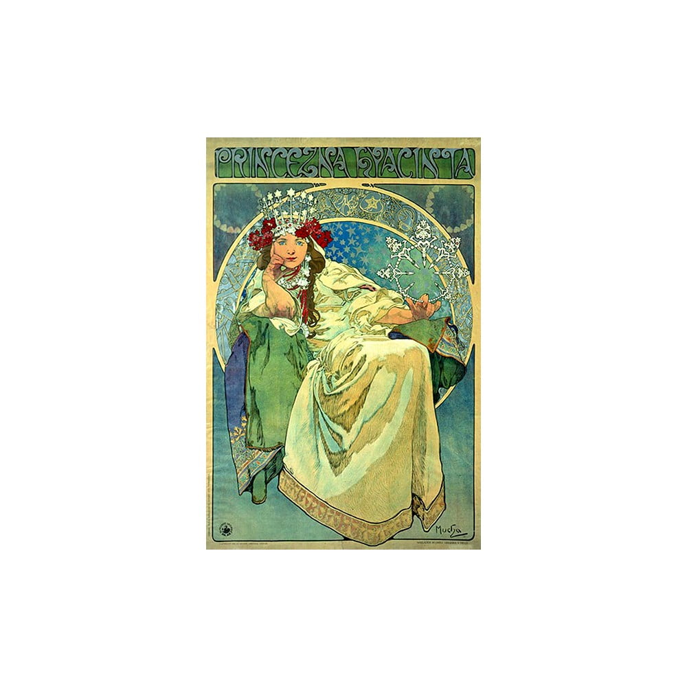 Reproducere tablou Alfons Mucha – Princess Hyazin, 60 x 40 cm bonami.ro imagine 2022
