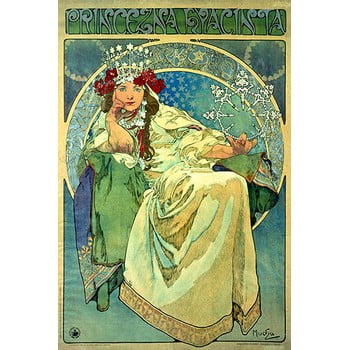Reproducere tablou alfons mucha - princess hyazin, 60 x 40 cm