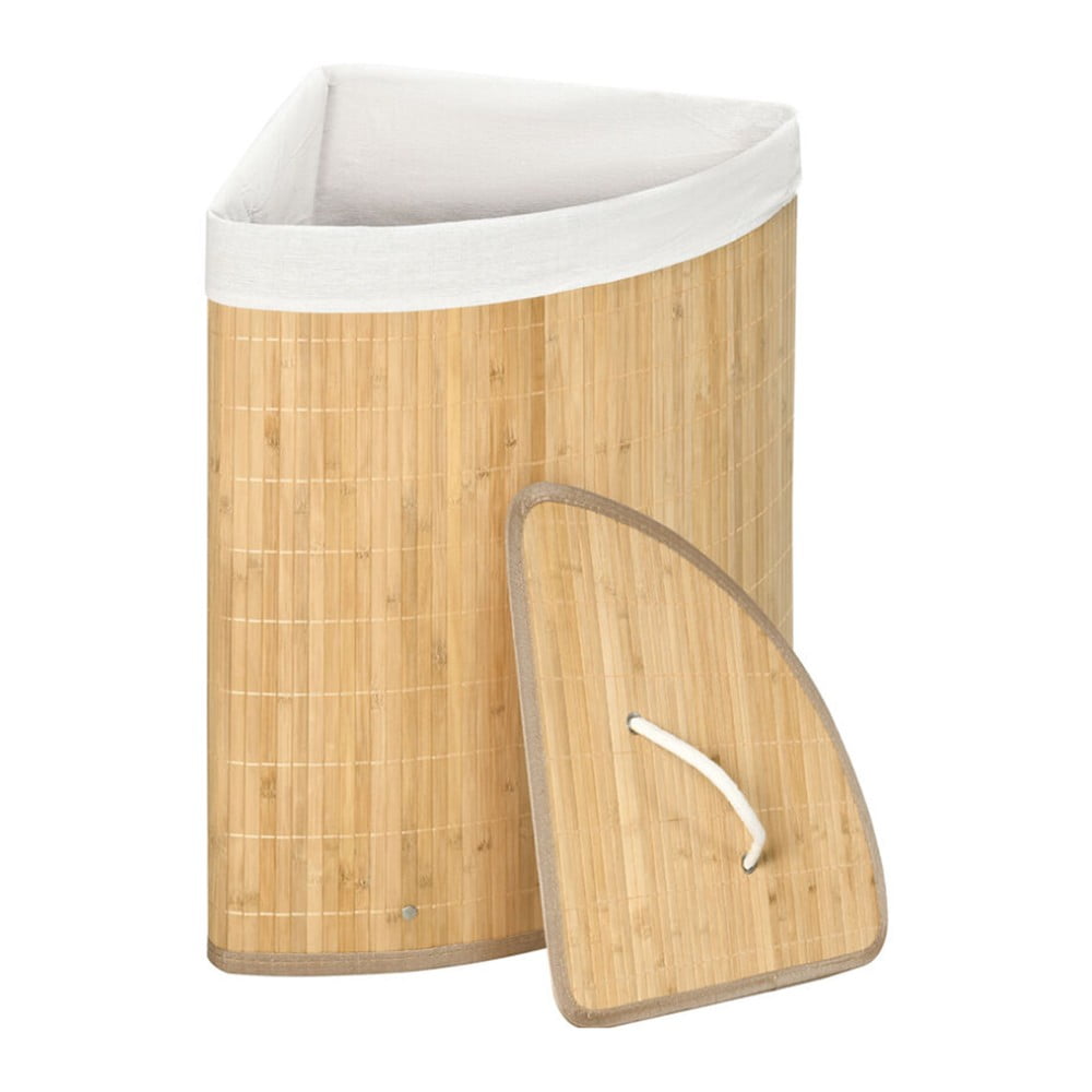 Coș de rufe în culoare naturală din bambus 40 l Bamboo – Compactor