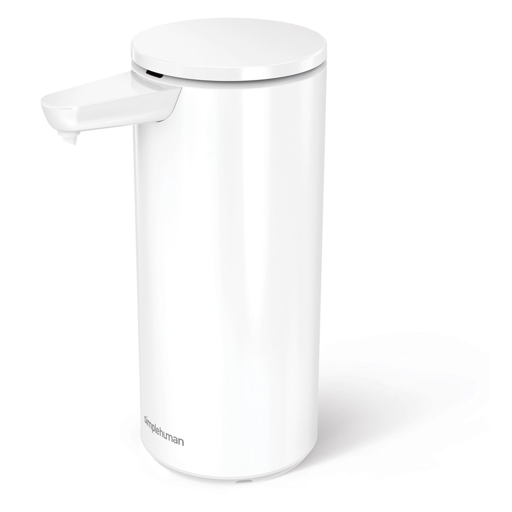 Dozator de săpun lichid alb automat din metal 414 ml – simplehuman