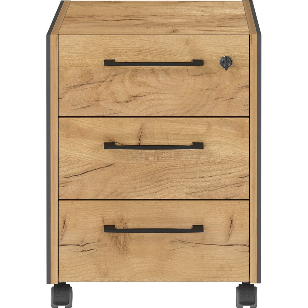 Dulap gri antracit/în culoare naturală cu aspect de lemn de stejar 42x54x49 cm Podium – Germania