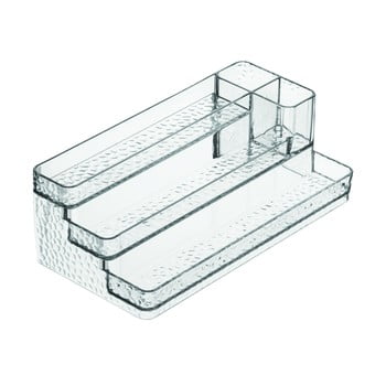 Suport transparent pentru cosmetice iDesign Rain, 11,5 x 23 cm