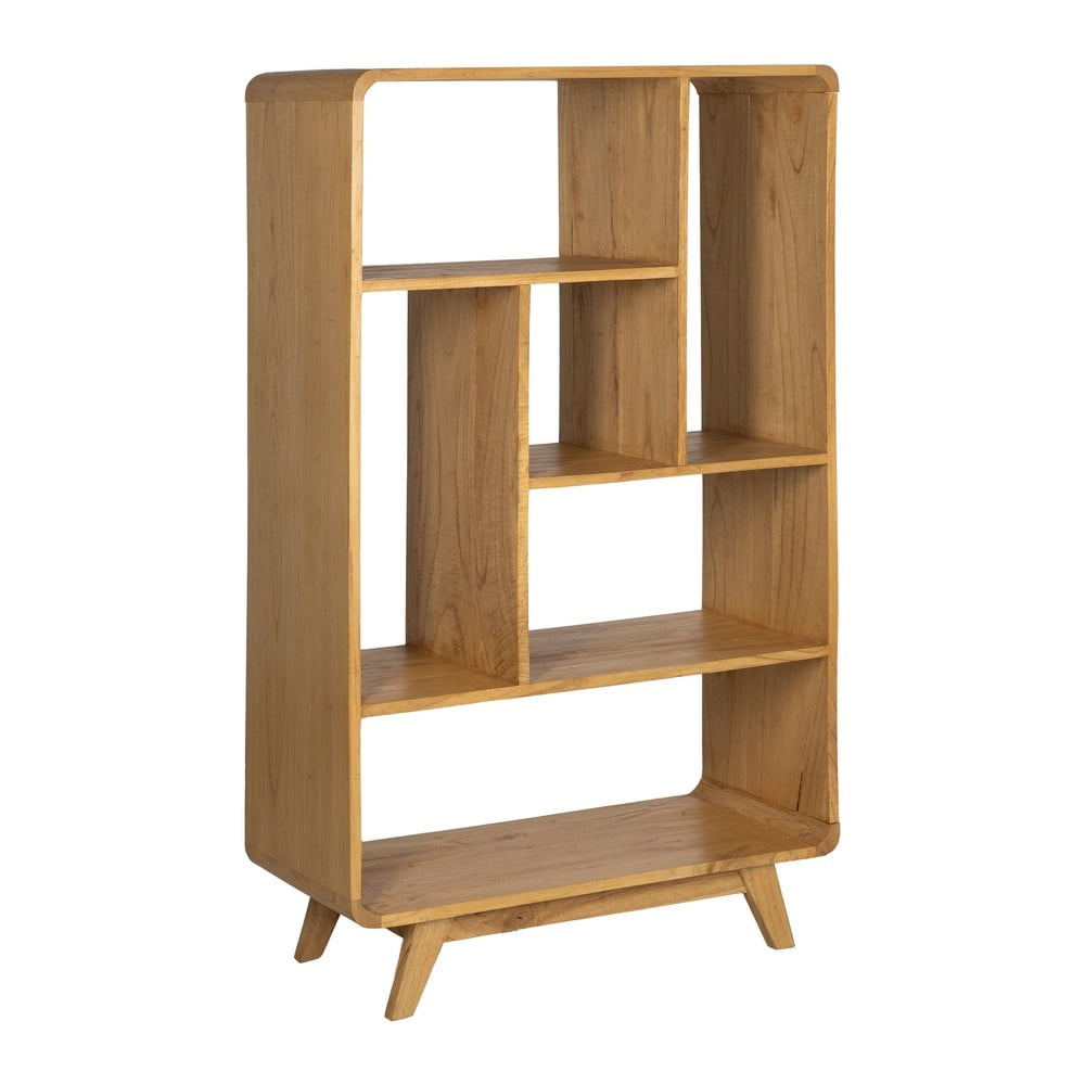 Bibliotecă în culoare naturală din lemn de mindi 90x150x40 cm Lysa – Ixia