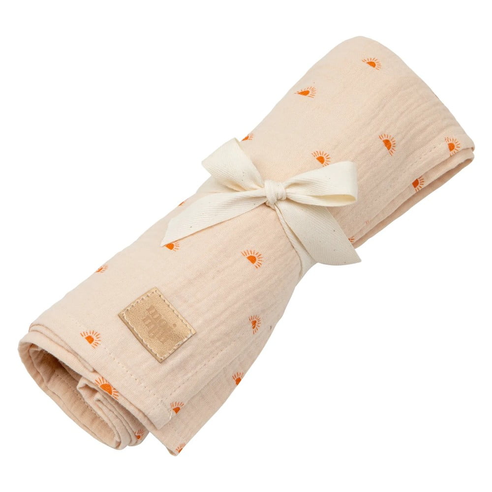Pătură de muselină portocalie pentru copii 100×100 cm Sunrise – Moi Mili 100x100 imagine noua somnexpo.ro