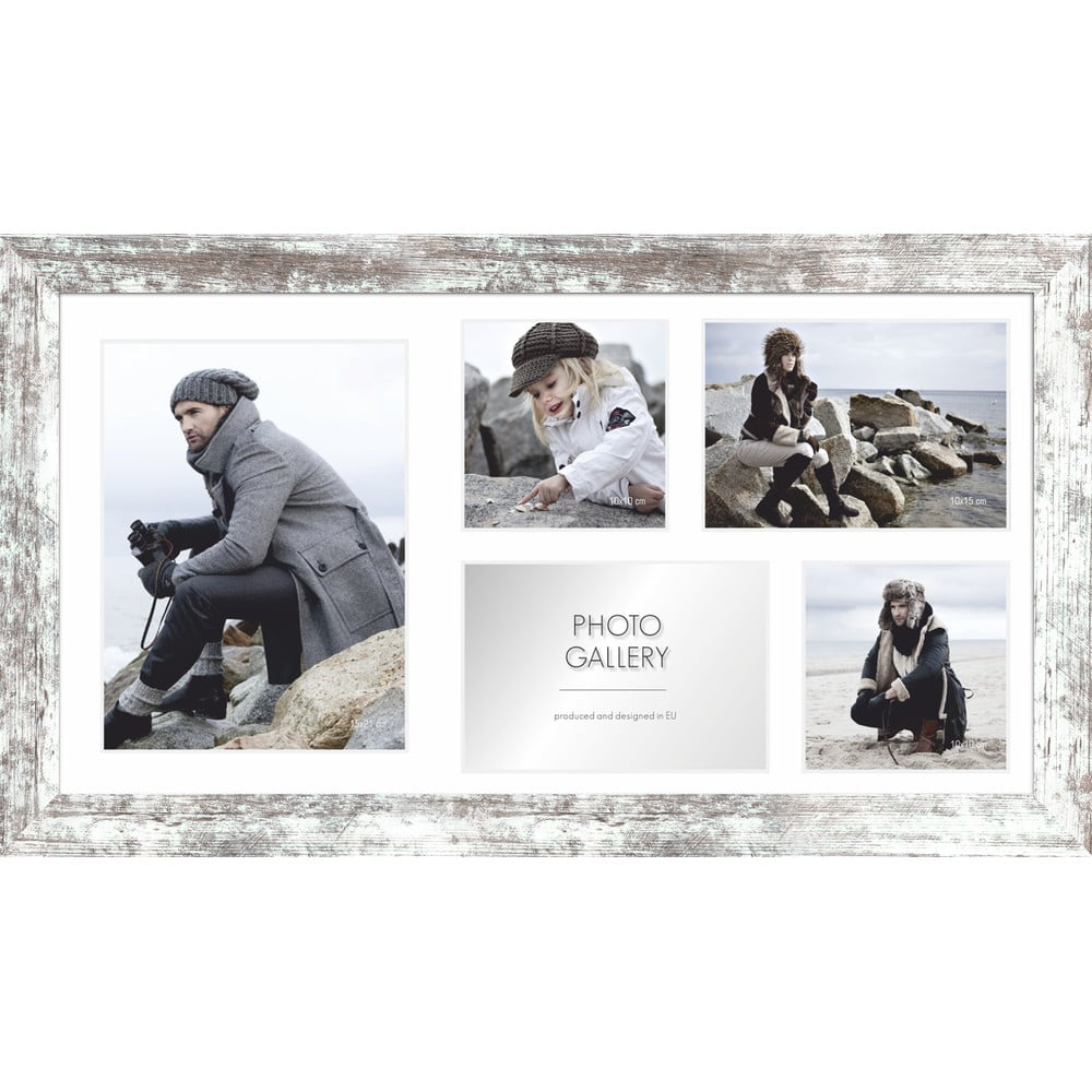 Rama foto pentru 5 fotografii Styler Narvik, 27 x 51 cm, gri - alb