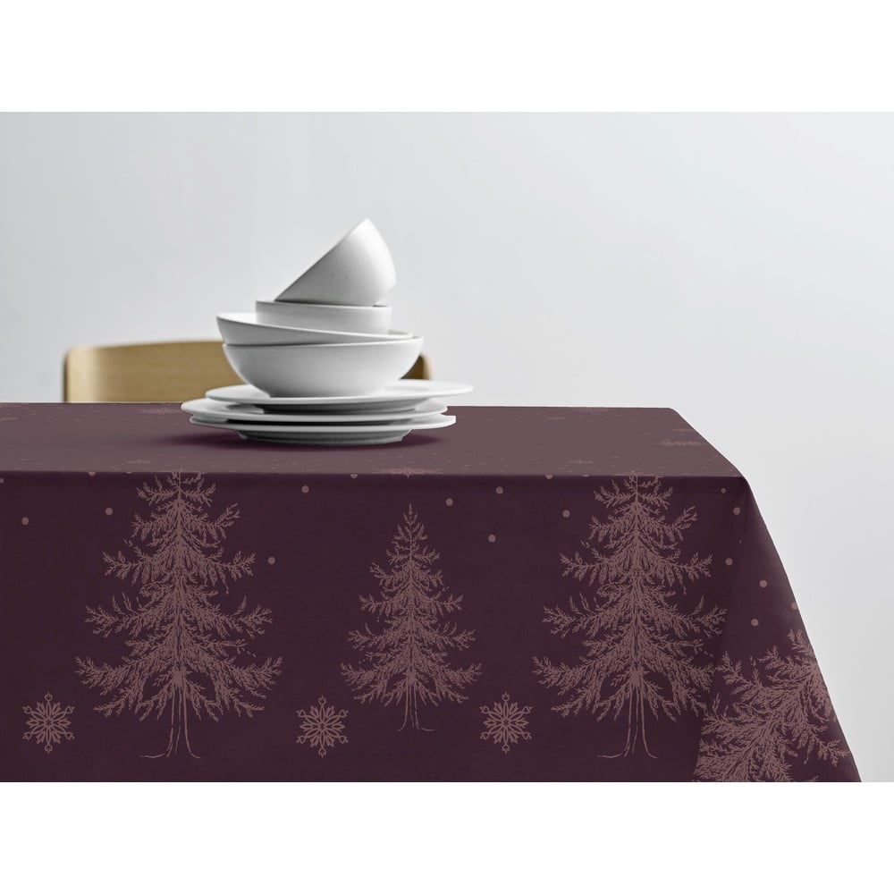 Față de masă din bumbac organic Södahl Winterland, 150 x 320 cm, vișiniu bonami.ro imagine 2022
