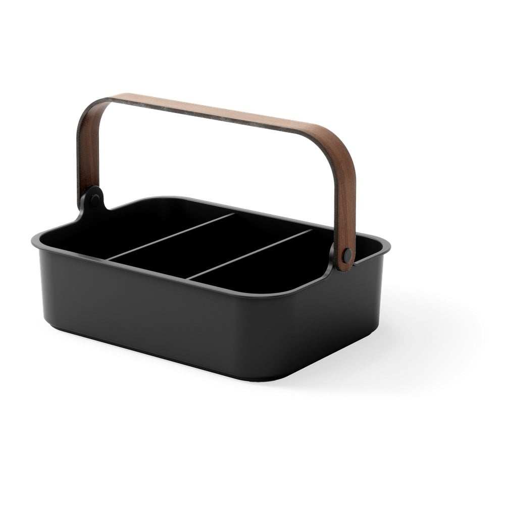 Organizator de baie negru din plastic reciclat Bellwood – Umbra