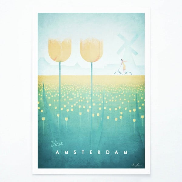 Poster Travelposter Amsterdam, A3