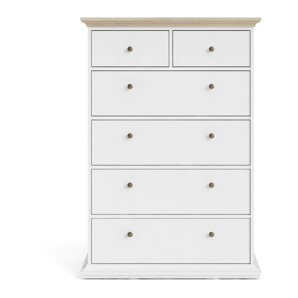 Comoda tvilum paris, 96x140 cm, alb-natural