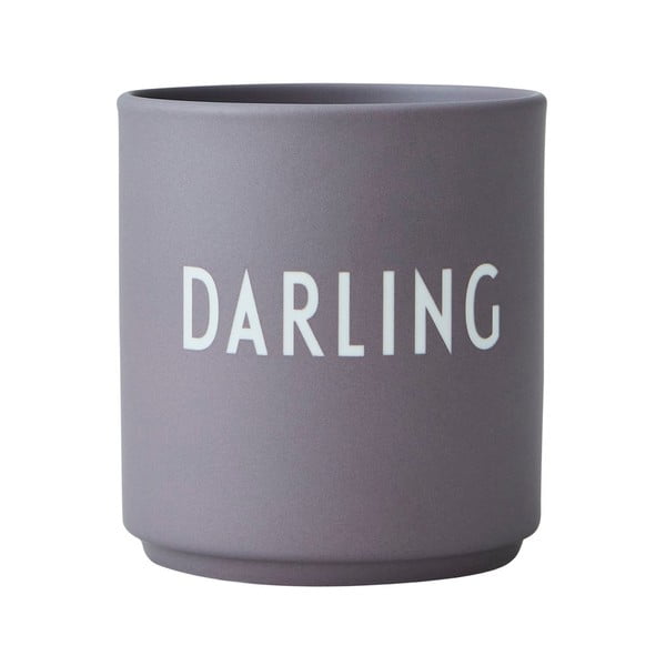 Cană din porțelan Design Letters Darling, 300 ml, gri