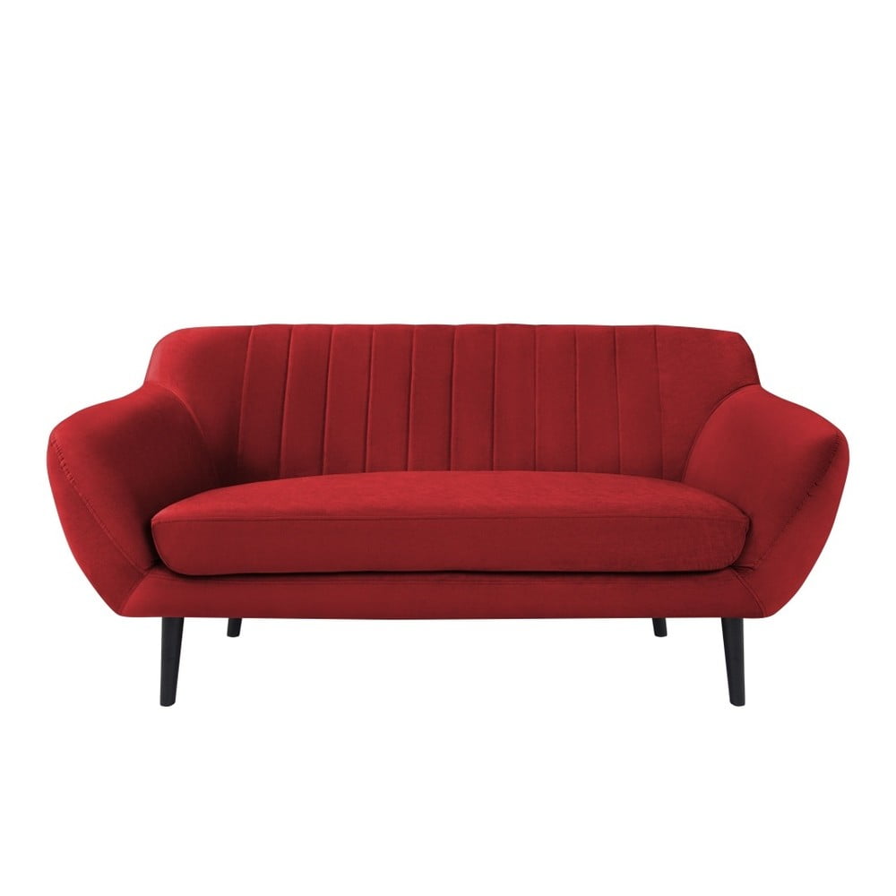 Canapea cu tapițerie din catifea Mazzini Sofas Toscane, 158 cm, roșu 158 imagine model 2022