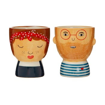 Set 2 suporturi din ceramică pentru ou sass & belle my kind of people libby