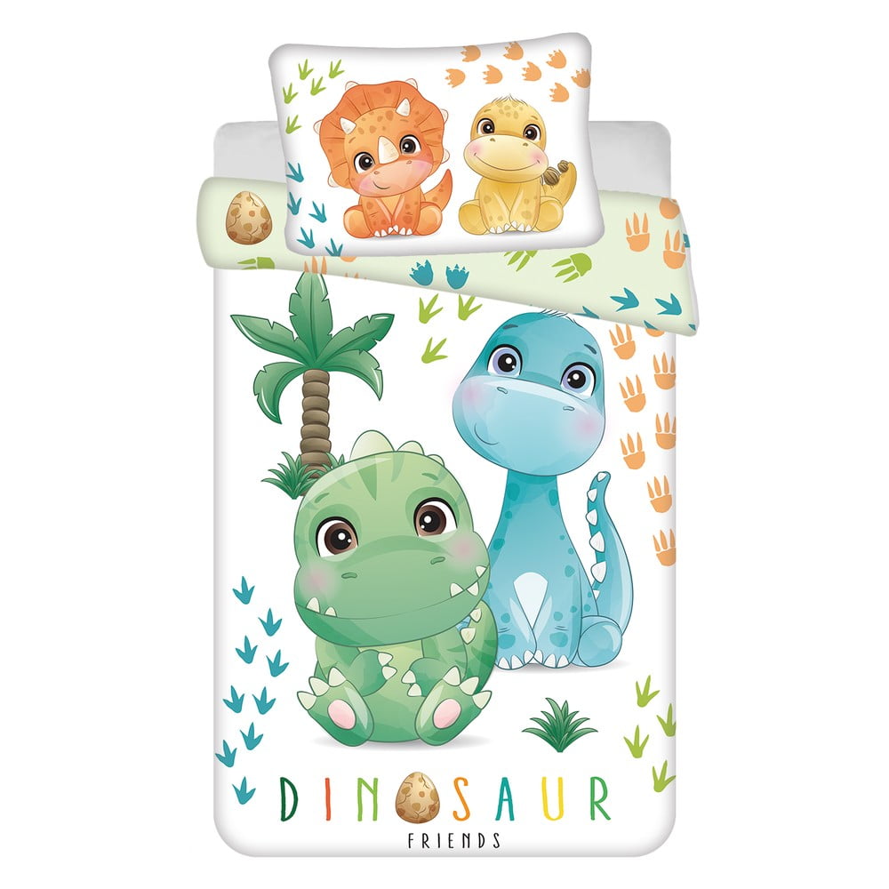 Lenjerie de pat pentru copii din bumbac pentru pătuț 100x135 cm Dino – Jerry Fabrics