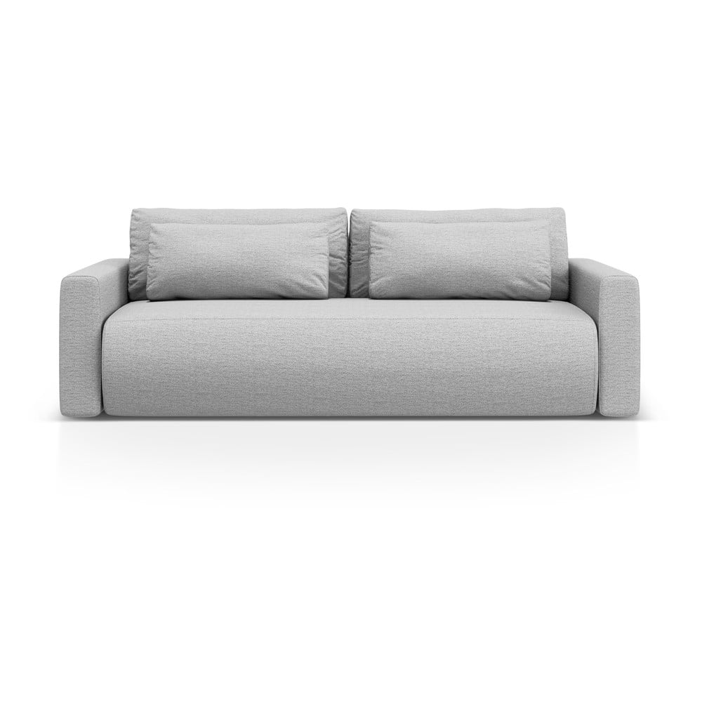 Canapea gri deschis extensibilă/cu spațiu de depozitare 238 cm Belfast – Cosmopolitan Design