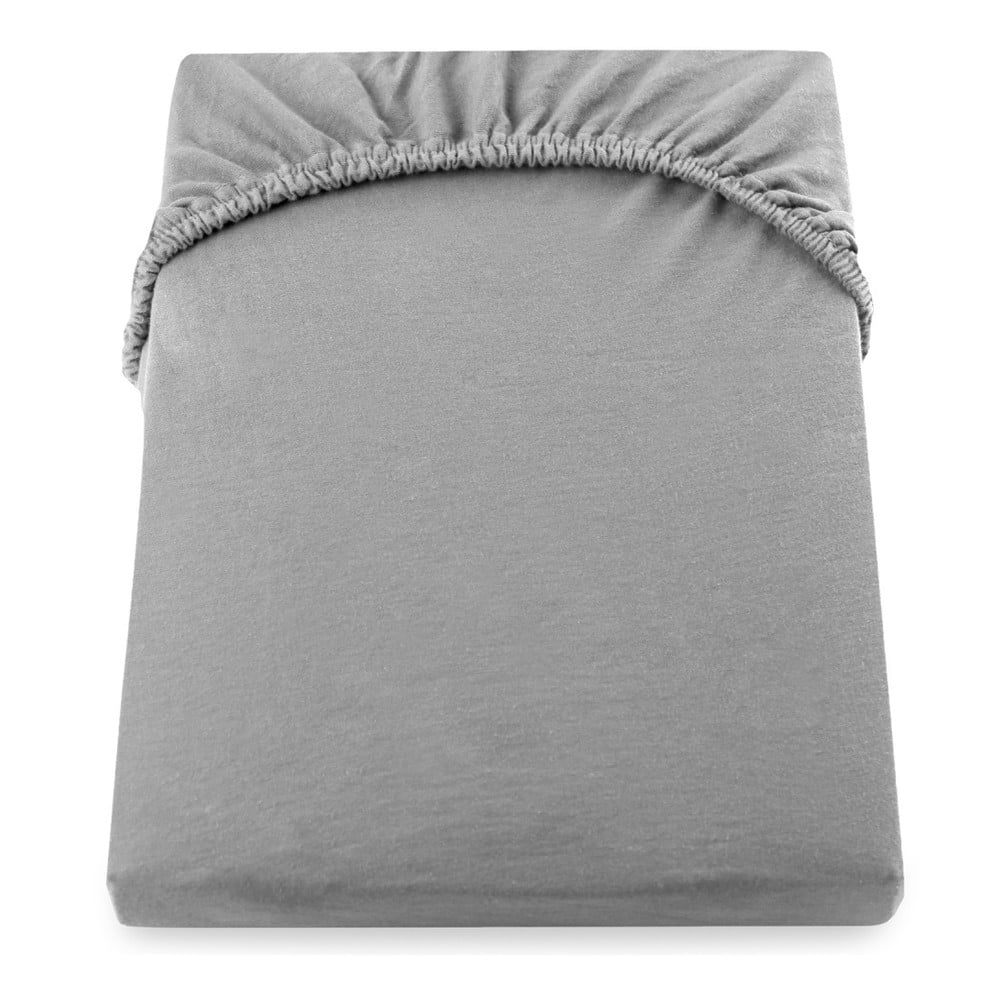 Cearșaf de pat cu elastic DecoKing Nephrite, 80–90 cm, gri bonami.ro