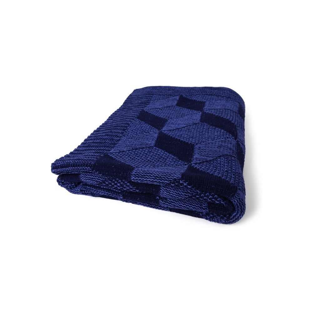 Pătură din bumbac Homemania Decor Clen, 130 x 170 cm, albastru închis bonami.ro imagine 2022