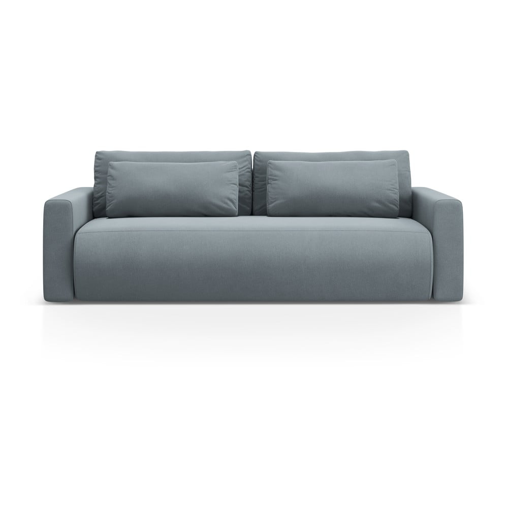 Canapea albastru prăfuit extensibilă/cu spațiu de depozitare cu tapițerie din catifea 238 cm Belfast – Cosmopolitan Design