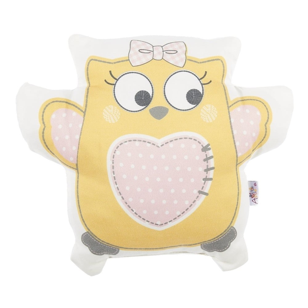 Pernă din amestec de bumbac pentru copii Mike & Co. NEW YORK Pillow Toy Owl, 32 x 26 cm, galben bonami.ro imagine 2022