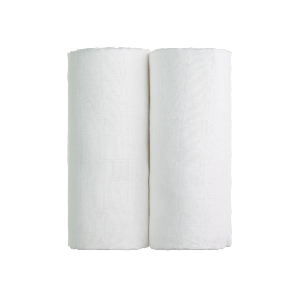 Set 2 prosoape din bumbac T-TOMI Tetra, 90 x 100 cm, alb
