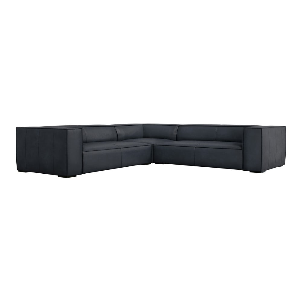 Colțar negru cu tapițerie din piele (cu colțar variabil) Madame – Windsor & Co Sofas