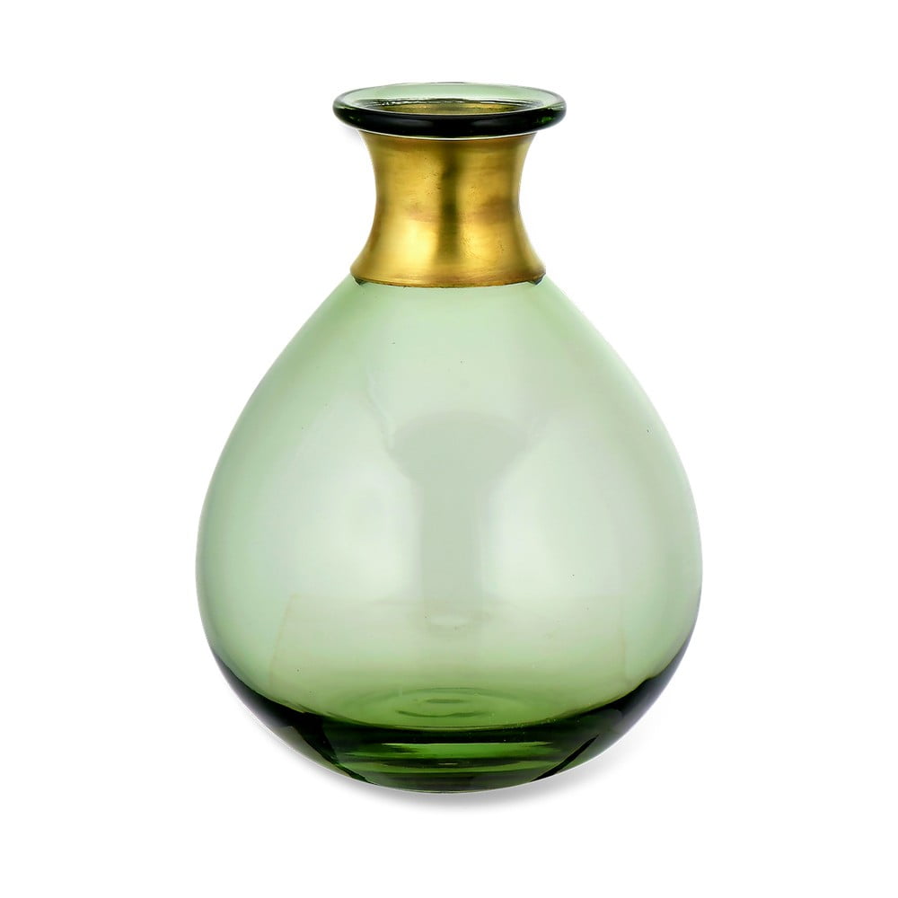 Vază din sticlă nkuku miza, înălțime 16,5 cm, verde