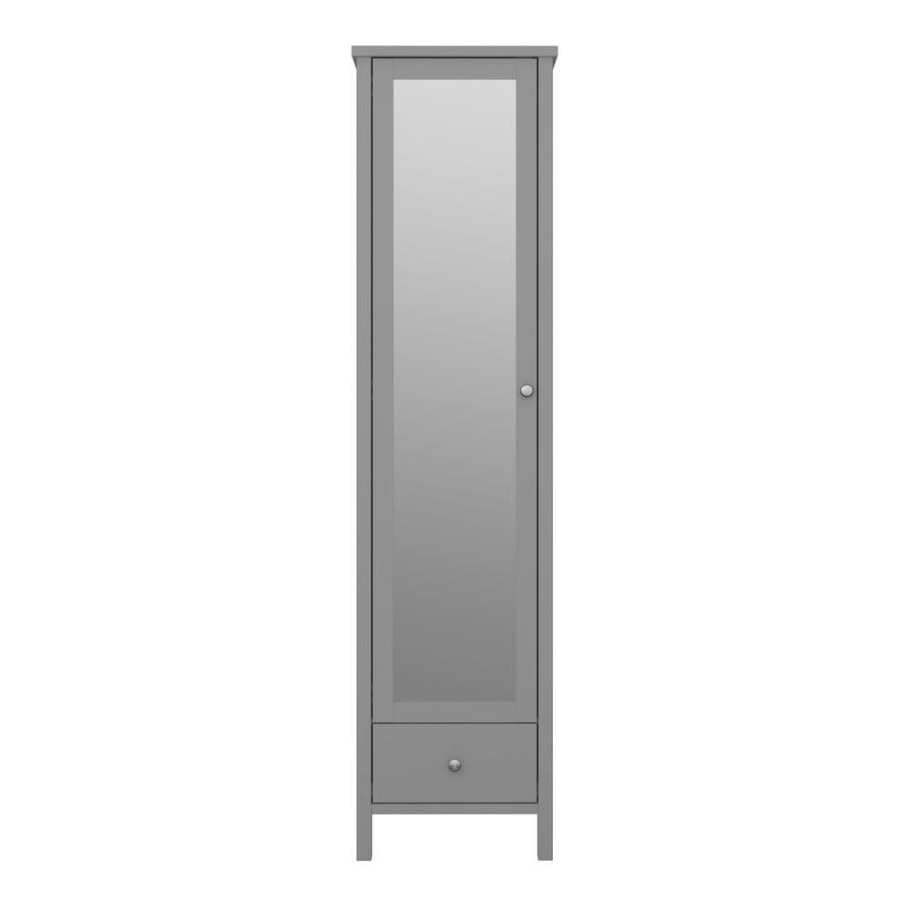 Șifonier gri cu oglindă 49.3×195 cm Tromsö – Tvilum 49.3x195