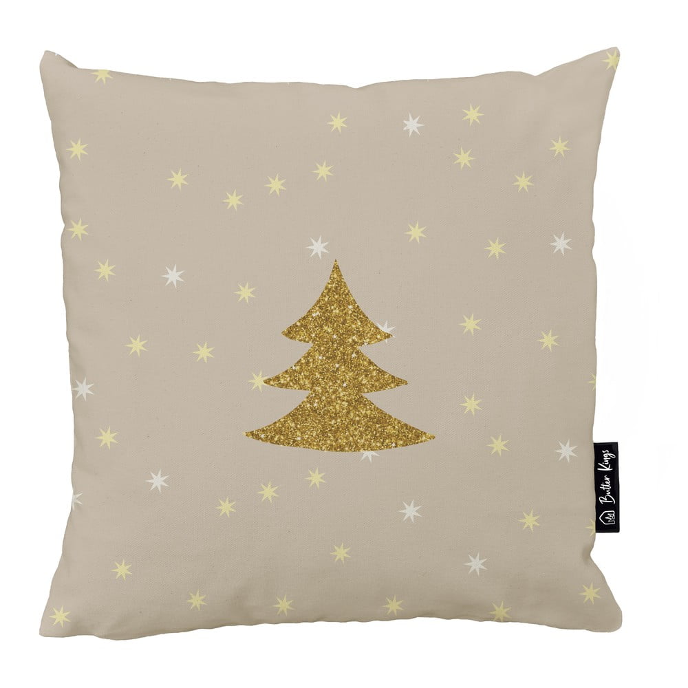 Față de pernă 45x45 cm cu model de Crăciun Gold Tree – Butter Kings
