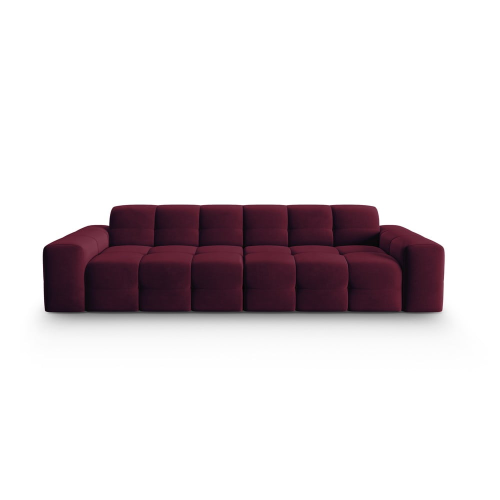 Canapea burgundy cu tapițerie din catifea 255 cm Kendal – Micadoni Home 255