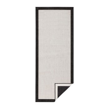 Covor adecvat pentru exterior bougari panama, 80 x 250 cm, negru - crem