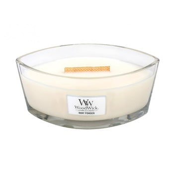 Lumânare parfumată woodwick, aromă de vanilie, miere și trandafir, 30 ore