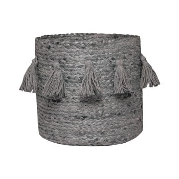 Coș din fibre de cânepă țesut manual nattiot, ∅ 30 cm, gri
