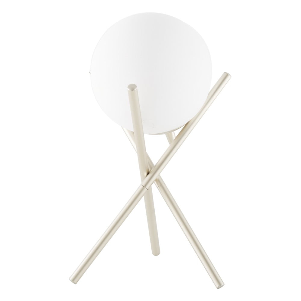 Veioză cu abajur din sticlă westwing collection erik, înălțime 33 cm, alb