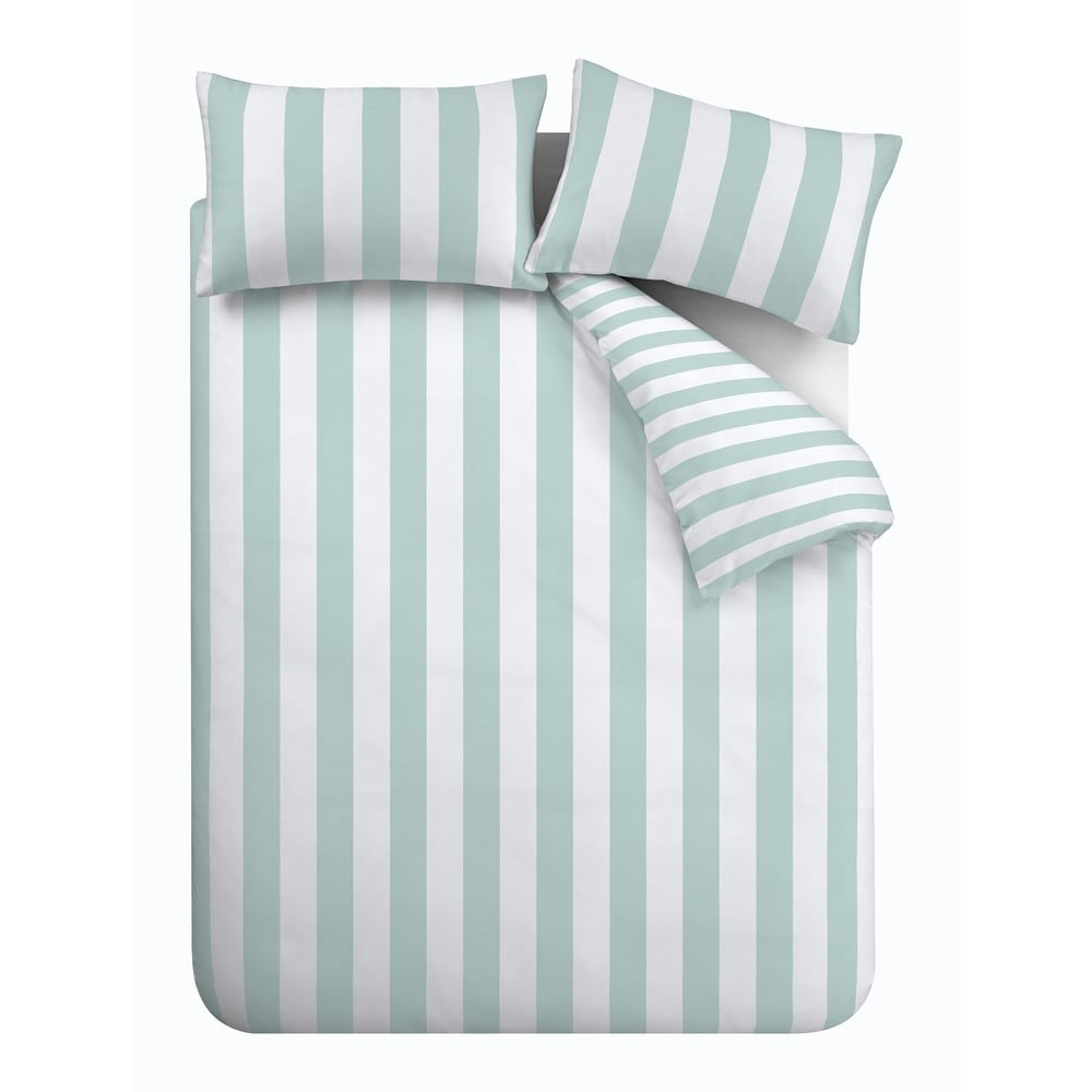 Lenjerie de pat alb-albastru pentru pat dublu 200x200 cm Cove – Catherine Lansfield