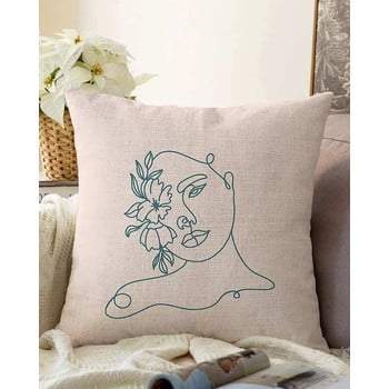 Față de pernă din amestec de bumbac minimalist cushion covers face, 55 x 55 cm, bej