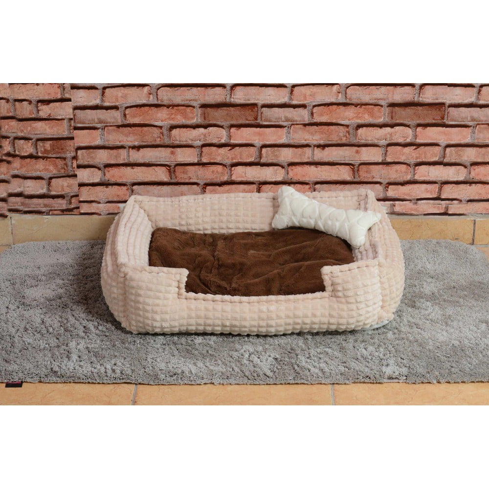 Pat de pluș bej pentru animale de companie nest - lydia&co
